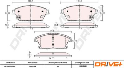 BREMSBELAGSATZ SCHEIBENBREMSE DR!VE+ DP1010100191 2