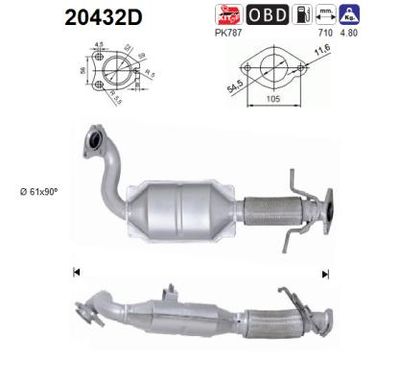 Катализатор AS 20432D для FORD C-MAX