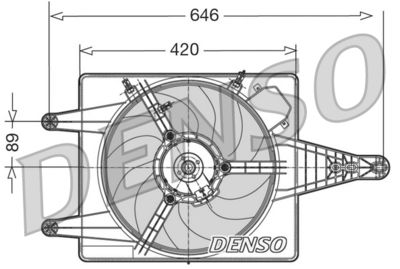 DENSO DER01010 Вентилятор системы охлаждения двигателя  для ALFA ROMEO 156 (Альфа-ромео 156)