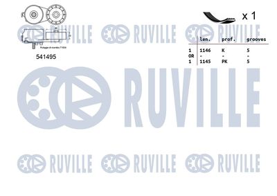 SET CUREA TRANSMISIE CU CANELURI RUVILLE 570096 1