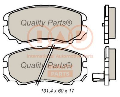 Комплект тормозных колодок, дисковый тормоз IAP QUALITY PARTS 704-07000 для HYUNDAI TUCSON