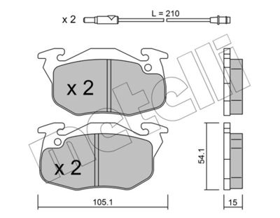 Комплект тормозных колодок, дисковый тормоз METELLI 22-0037-3 для RENAULT SUPER