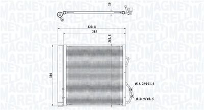 MAGNETI MARELLI 350203921000 Радиатор кондиционера  для SMART FORTWO (Смарт Фортwо)