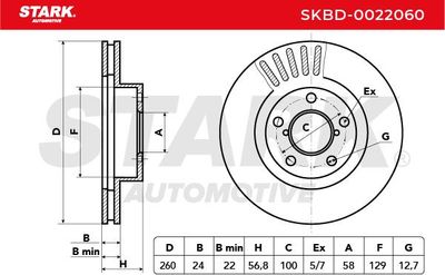 спирачен диск STARK SKBD-0022060