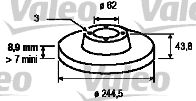 Тормозной диск VALEO 186143 для CITROËN C15
