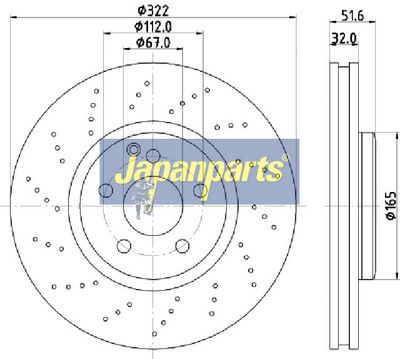 JAPANPARTS Stabdžių diskas