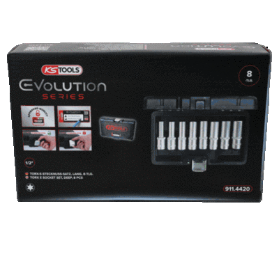 Ks Tools - sada nadstavcov Torx 1/2", E10-E24, 8ks