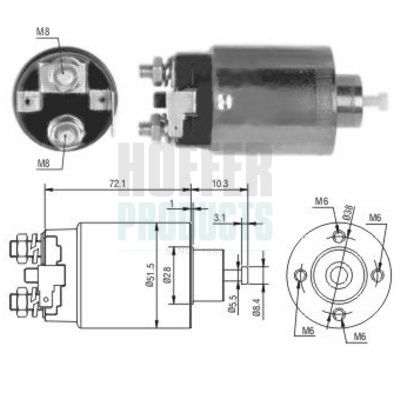 Elektromagnetický spínač, startér HOFFER 46124