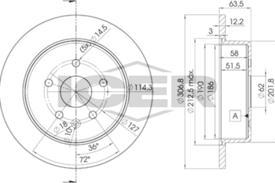 спирачен диск ICER 78BD2790-2