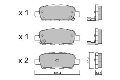 AISIN BPNI-2001 Тормозные колодки и сигнализаторы  для SUZUKI GRAND VITARA (Сузуки Гранд витара)