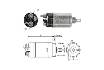 Тяговое реле, стартер ERA ZM622 для VW 411,412