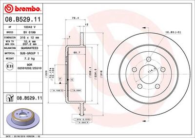 Bromsskiva BREMBO 08.B529.11