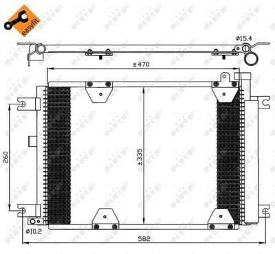 NRF 35580 Радиатор кондиционера  для SUZUKI GRAND VITARA I (FT, HT) 2.5 V6 24V 4x4 (TD62, SQ 625)