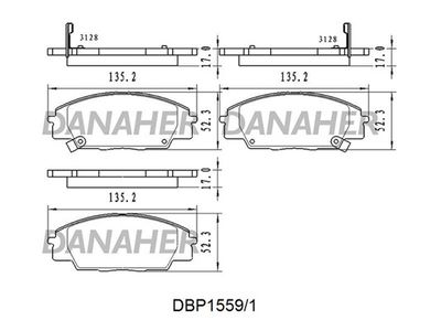 Комплект тормозных колодок, дисковый тормоз DANAHER DBP1559/1 для HONDA S2000