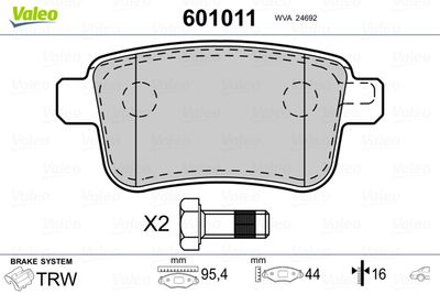 Brake Pad Set, disc brake 601011