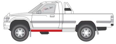 Dorpel aan autozijde Links ((EN) galvanised) past: TOYOTA HILUX V  VW TARO 06.88-06.97