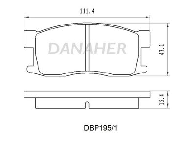 Комплект тормозных колодок, дисковый тормоз DANAHER DBP195/1 для HONDA QUINTET