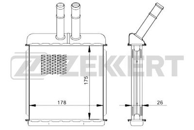 ZEKKERT MK-5038 Радиатор печки  для ZAZ SENS (Заз Сенс)