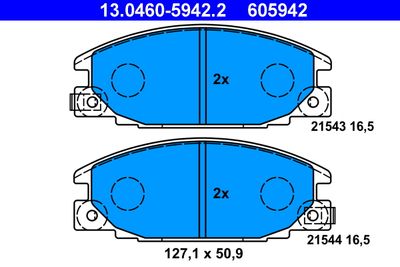 Комплект тормозных колодок, дисковый тормоз ATE 13.0460-5942.2 для OPEL FRONTERA