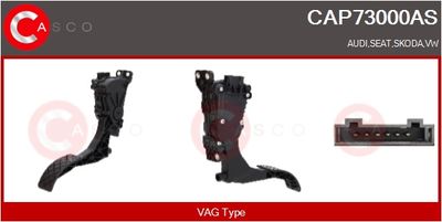 SET PEDALE CONDUCERE CASCO CAP73000AS