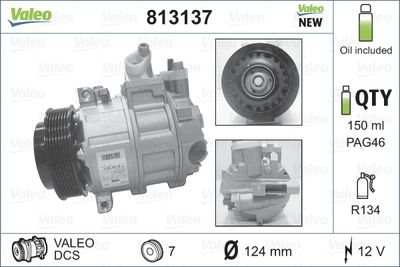 VALEO Compressor, airconditioning VALEO ORIGINS NEW OE TECHNOLOGY (813137)