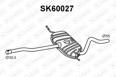 Предглушитель выхлопных газов VENEPORTE SK60027 для SKODA SUPERB