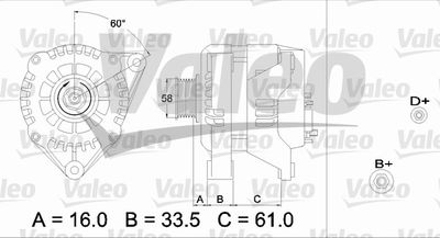 Генератор VALEO 436720 для OPEL VECTRA