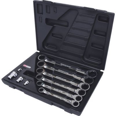 KS TOOLS Terkšlinių dvipusių žiedinių veržliarakčių rinkinys