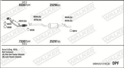 SISTEM DE ESAPAMENT WALKER MBK057315CB