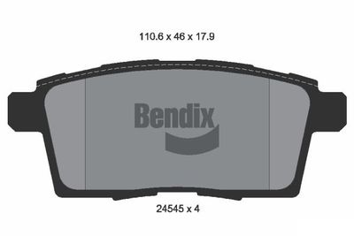 Комплект тормозных колодок, дисковый тормоз BENDIX Braking BPD2167 для LINCOLN MKX