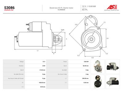Starter AS-PL S3086