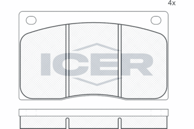 Комплект тормозных колодок, дисковый тормоз ICER 180234 для DAIMLER 2.8