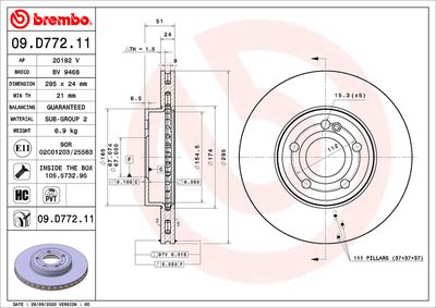 Bromsskiva BREMBO 09.D772.11