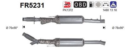 Filtr sadzy / filtr cząstek stałych, układ wydechowy AS FR5231