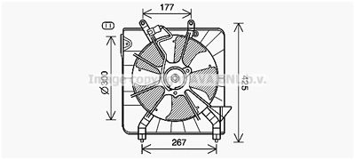Вентилятор, охлаждение двигателя AVA QUALITY COOLING HD7538 для HONDA ACCORD
