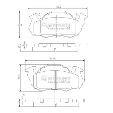 Комплект тормозных колодок, дисковый тормоз NIPPARTS J3607010 для SUBARU LIBERO