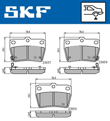 Комплект тормозных колодок, дисковый тормоз SKF VKBP 90288 A для CHERY TIGGO