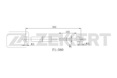 Газовая пружина, крышка багажник ZEKKERT GF-2521 для HYUNDAI SONATA