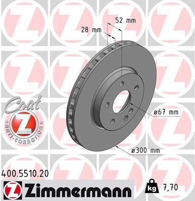 ZIMMERMANN Remschijf COAT Z (400.5510.20)