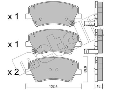 Brake Pad Set, disc brake 22-1092-0