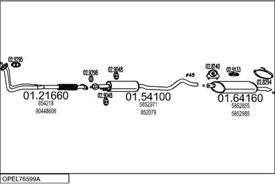 SISTEM DE ESAPAMENT MTS OPEL76599A001793
