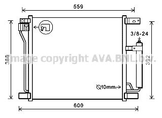 AVA QUALITY COOLING DN5401D Радиатор кондиционера  для NISSAN JUKE (F15) 1.6 DIG-T