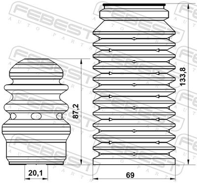 CHIT PROTECTIE PRAF AMORTIZOR FEBEST VWSHBB5FKIT 1