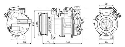 AVA QUALITY COOLING Compressor, airconditioning (MSAK786)