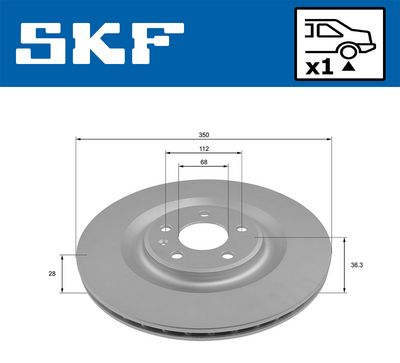 спирачен диск SKF VKBD 91364 V1