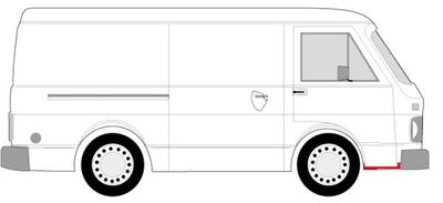 Dorpel aan autozijde Voor Rechts past: VW LT I 04.75-06.96