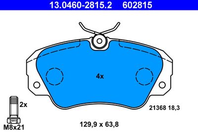 Комплект тормозных колодок, дисковый тормоз ATE 13.0460-2815.2 для OPEL SENATOR