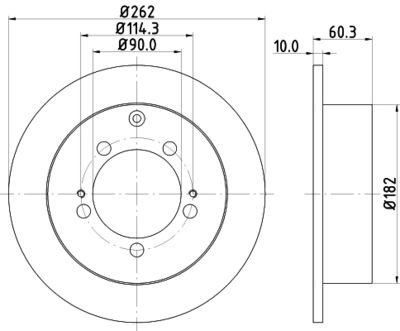 Тормозной диск HELLA 8DD 355 118-661 для MITSUBISHI GALANT