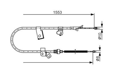 Тросик, cтояночный тормоз BOSCH 1 987 482 156 для TOYOTA YARIS