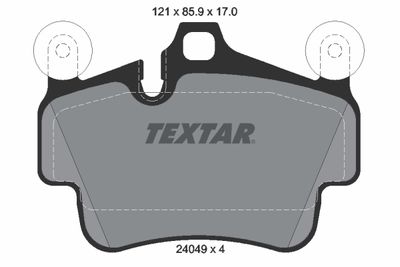 Комплект тормозных колодок, дисковый тормоз TEXTAR 2404901 для PORSCHE CAYMAN